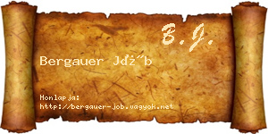 Bergauer Jób névjegykártya